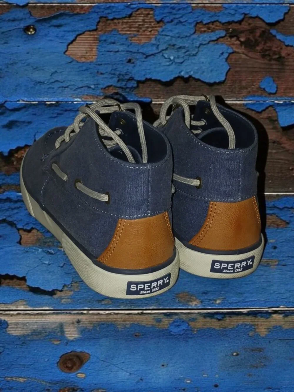 Sperry Striper Chukka Boot Men's 9 Blue Canvas Shoes